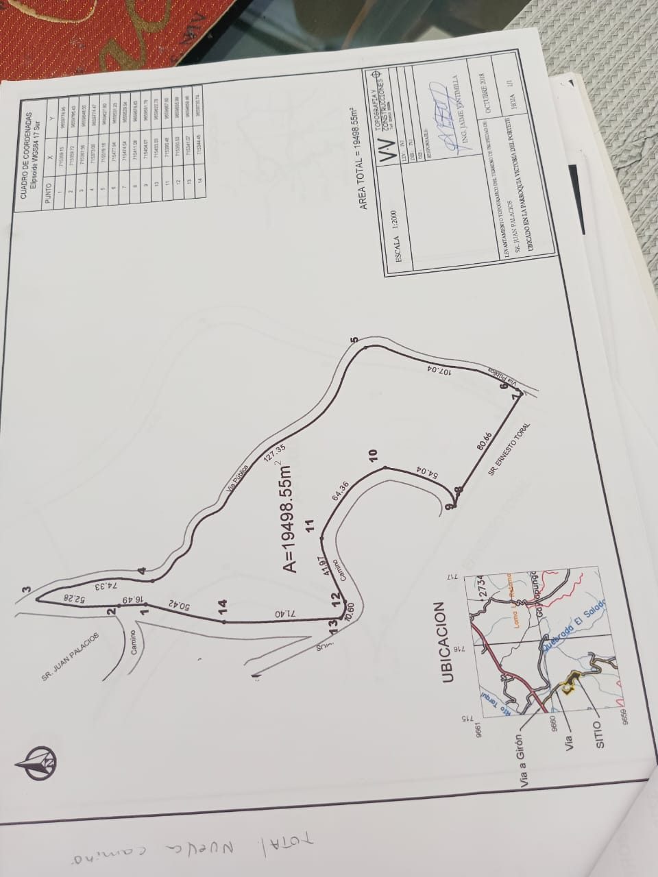 Plano del terreno de 2 hectáreas