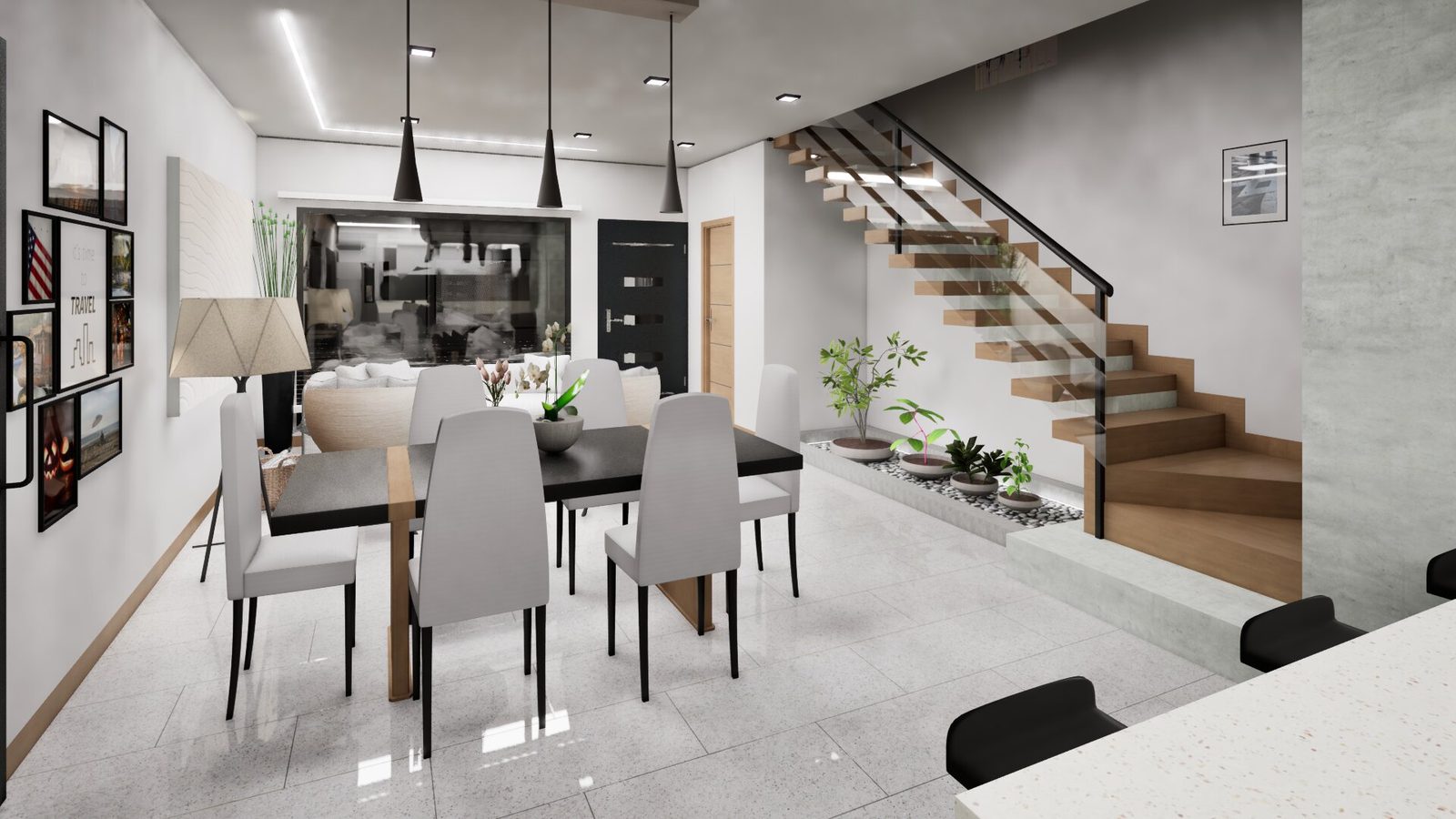 Planta baja de la villa modelo Santorini Huizhil