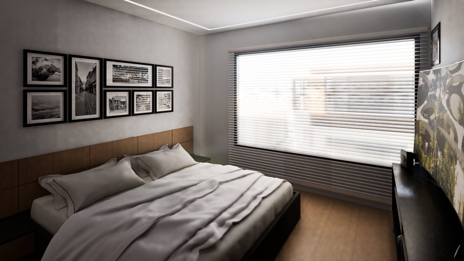 Dormitorio máster con closets de piso a techo
